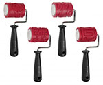 Amaco Textured Clay Roller/Handle Set of Four Sleeves and Four Handles